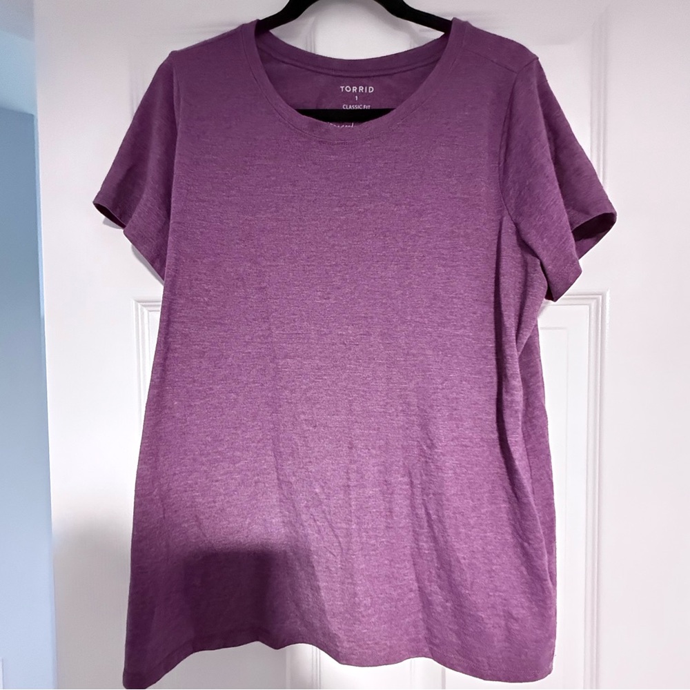 Torrid Purple Crew Neck Short Sleeve Top